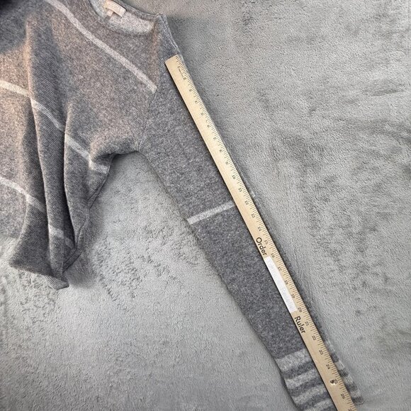 Benedetta Sweater Womens Large Gray Stripe Merino Wool Cashmere Knit Made Italy - Picture 7 of 13